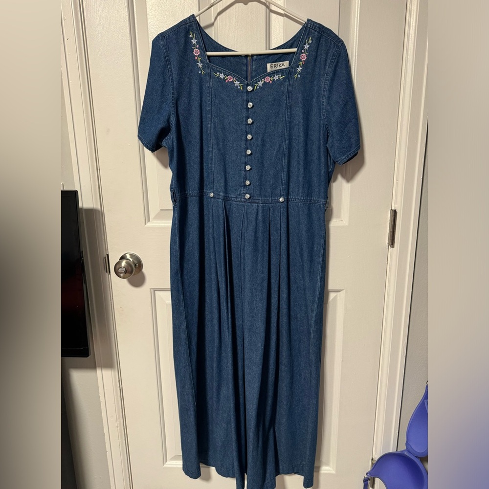 Women's floral denim dress